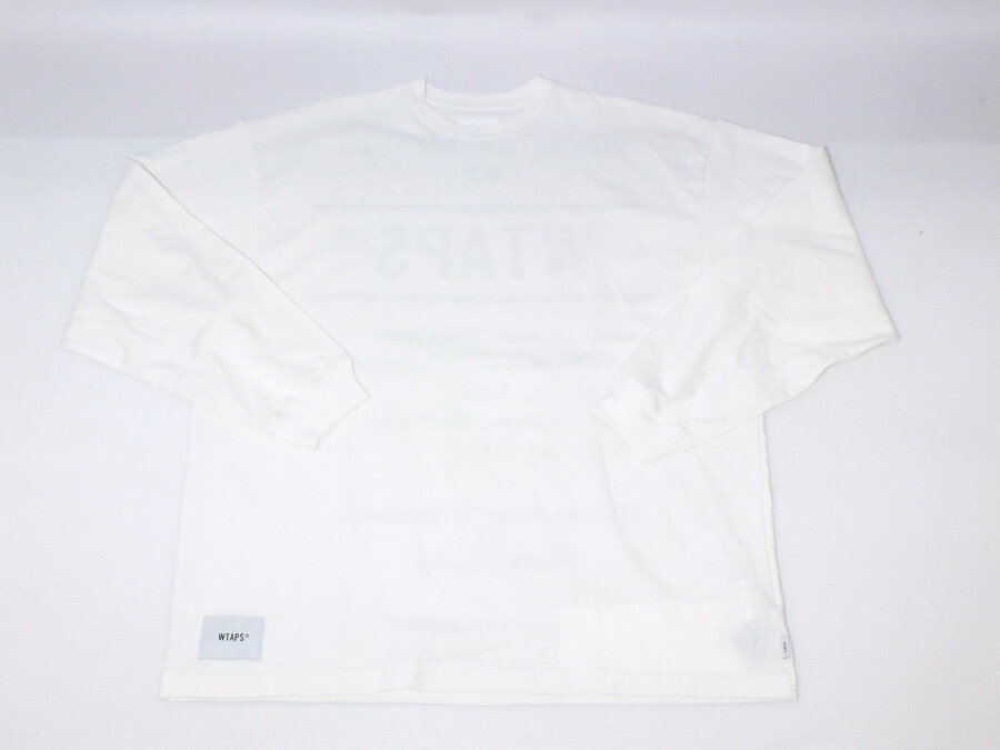 WTAPS OBJ 01 L/S Tee COTTON CONTAINING 232ATDT-CSM05 "ダブルタップス コットン Tシャツ" 4 ホワイト メンズ