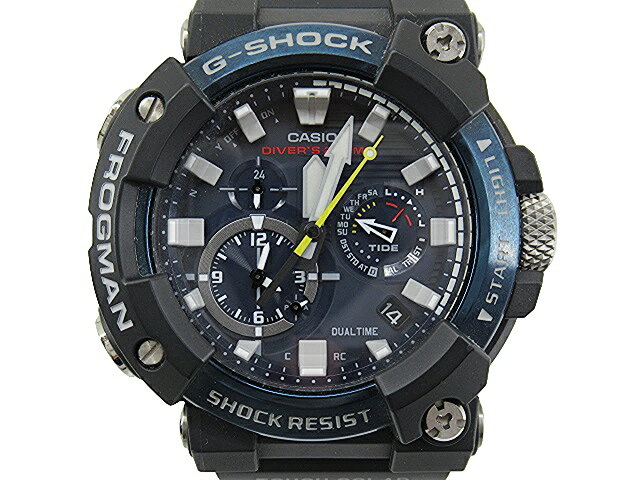 【中古】G-SHOCK “ジーショック” MASTER OF G-SEA FROGMAN フロッグマン 電波ソーラー モバイルリンク Bluetooth ダイビングウォッチ 腕時計 MADE IN JAPAN GWF-A1000C-1AJF ブラック×ブルー【鹿児島店】