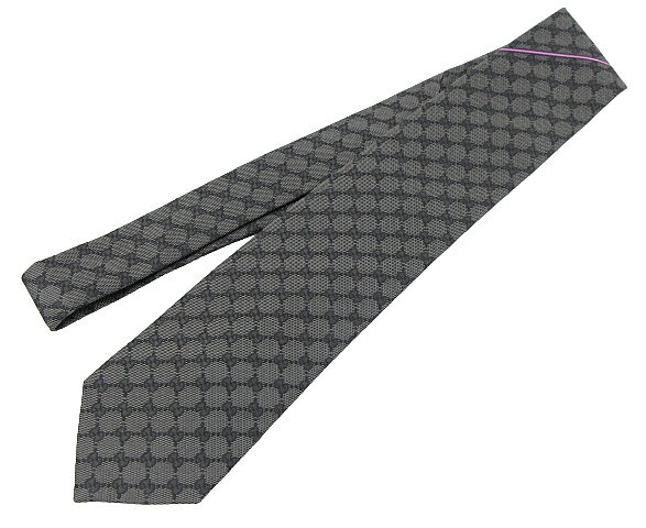 【中古】GUCCI “グッチ” AREND GG柄 シルク ネクタイ 456522 グレー【鹿児島店】