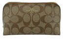 【中古】COACH “コーチ” シグネチャー ポーチ 化粧ポーチ 小物入れ ブラウン系 F53385【鹿児島店】