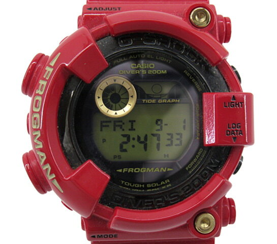 【中古】G-SHOCK “ジーショック” MASTER OF G-SEA FROGMAN フロッグマン ライジングレッド 30周年記念モデル タイドグラフ タフソーラー ダイビングウォッチ 腕時計 GF-8230A-4JR レッド【鹿児島店】