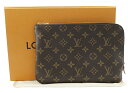 【中古】LOUIS VUITTON “ルイヴィトン” モノグラム エテュイ・ヴォワヤージュPM クラッチ セカンドバッグ ポーチ M44500 ブラウン系【鹿児...