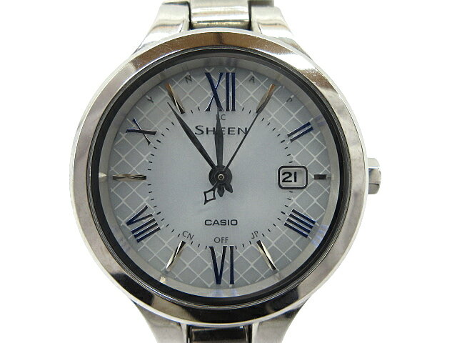 【中古】CASIO “カシオ” SHEEN Radio Controlled Model シーン チタン ソーラー電波ウォッチ 腕時計 SHW-7000TD-7AJF シルバー シルバーグレー【鹿児島店】