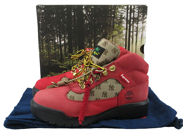 【中古】Supreme×Timberland×NY YANKEES “シュプリーム×ティンバーランド× ニューヨークヤンキース” FIELD BOOT フィールドブーツ TB0A5T2F 25.0cm レッド【鹿児島店】