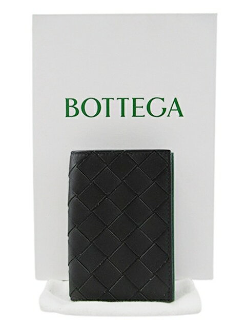 【中古】BOTTEGA VENETA“ボッテガヴェネタ” イントレチャート ビジネスカードケース 名刺入れ 605720VCPQA3036 ダークグリーン×マーメイド【鹿児島店】