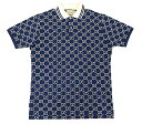 【中古】GUCCI “グッチ” GG ストレッチコットン ポロシャツ 598956 サイズM ネイビー【鹿児島店】