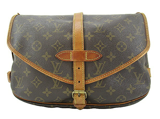【中古】LOUIS VUITTON “ルイヴィトン” モノグラム ソミュール30 ショルダーバッグ ダブルフラップ クロスボディ 斜め掛け 肩掛け M42256 ブラウン系【鹿児島店】