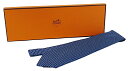 【未使用】HERMES “エルメス” シルク ネクタイ クラヴァット タグ付き 758535T ブルー系【鹿児島店】