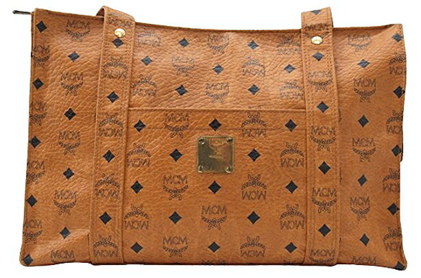 【中古】MCM “エムシーエム” ヴィセトス セミショルダー トートバッグ 肩掛け ロゴグラム ブラウン系【鹿児島店】