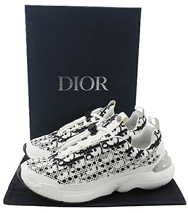 【中古】Christian Dior “クリスチャンディオール” B24 スニーカー ディオール オブリーク テクニカル ファブリック ホワイトカナージュ シューズ メンズ靴 3SN248YJT 06943 43 (28.0cm相当)【鹿児島店】