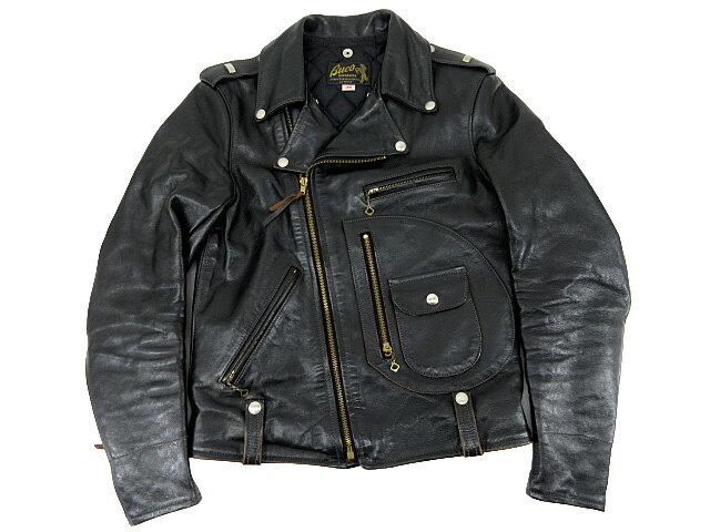 【中古】THE REAL McCOY'S “ザ・リアルマッコイズ” BUCO J-24 JACKET ブコ ホースハイド ダブルライダース レザージャケット BJ9111 サイズ36 ブラック【鹿児島店】