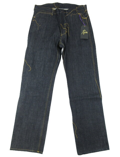 ̤ѡNeedles ȥˡɥ륺 23SS Straight Jean 12oz Denim Glitch Stitch ȥ졼ȥ 12 ǥ˥ѥ åƥå դ MR217 L ǥڼŹ