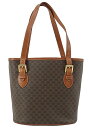【中古】CELINE “セリーヌ” マカダム柄 セミショルダー トート ハンドバッグ 肩掛け オールド MC99/2 ブラウン系【鹿児島店】