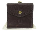 【中古】IL BISONTE “イルビゾンテ” ウォレット ショートウォレット コンパクトウォレット ミニウォレット ミディアムウォレット スナップボタン 三つ折り がま口 411277 こげ茶【鹿児島店】