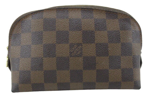 【中古】LOUIS VUITTON “ルイヴィトン” ダミエ エベヌ ポシェット コスメティック PM 化粧ポーチ メイク アクセサリー バッグ N47516 ブラウン系【鹿児島店】