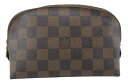 【中古】LOUIS VUITTON “ルイヴィトン” ダミエ・エベヌ ポシェット・コスメティック PM 化粧ポーチ メイク アクセサリー バッグ N47516 ブラウン系【鹿児島店】