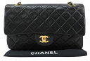 【中古】CHANEL “シャネル” マトラッセ 25 ラムスキン ダブルフラップ チェーンショルダーバッグ 90年代 ヴィンテージ オールド A01112 ブラック【鹿児島店】