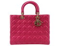 【中古】Christian Dior “クリスチャン ディオール” レディディオール ラージ カナージュ ラムスキン 2WAYショルダー トート ハンドバッグ ...
