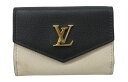 【中古】LOUIS VUITTON “ルイヴィトン” カーフレザー ポルトフォイユ・ロックミニ バイカラー コンパクト ショートウォレット 三つ折り財布 ゴール...