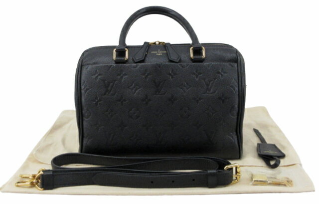 【中古】LOUIS VUITTON “ルイヴィトン” モノグラム アンプラント スピーディ バンドリエール25 2WAYショルダー ハンドバッグ ミニボストン M42401 ノワール【鹿児島店】