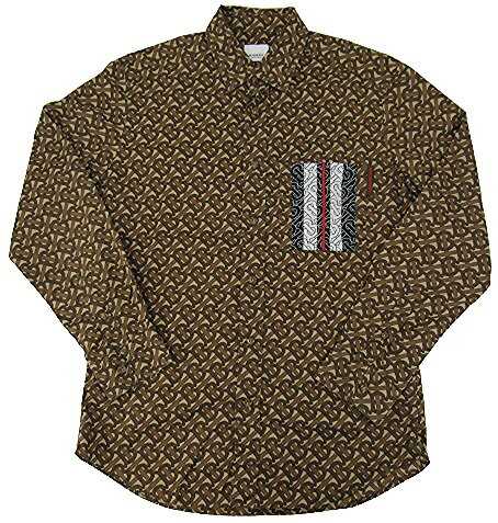 【中古】BURBERRY LONDON ENGLAND “バーバリーロンドンイングランド” 20SS CHATHAM TBM チャタム TBモノグラムストライプ 長袖シャツ 8018277 サイズS ブライドルブラウン【鹿児島店】