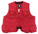 【中古】MOUNTAIN RESEARCH×Columbia Black Label “マウンテンリサーチ×コロンビアブラックレーベル” 17SS Salmon Trout Butte Vest サーモントラウトビュートベスト フィッシングベスト PM1551 サイズM レッド【鹿児島店】