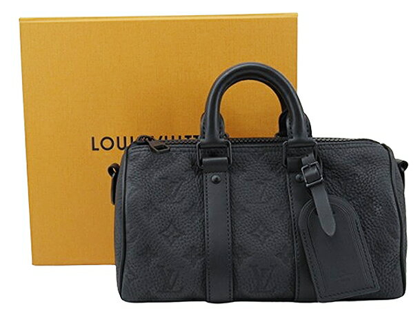 【中古】LOUIS VUITTON “ルイヴィトン” トリヨン キーポル・バンドリエール 25 2WAYショルダー ミニボストン ハンドバッグ クロスボディ 斜め掛け 肩掛け M20900 ブラック【鹿児島店】