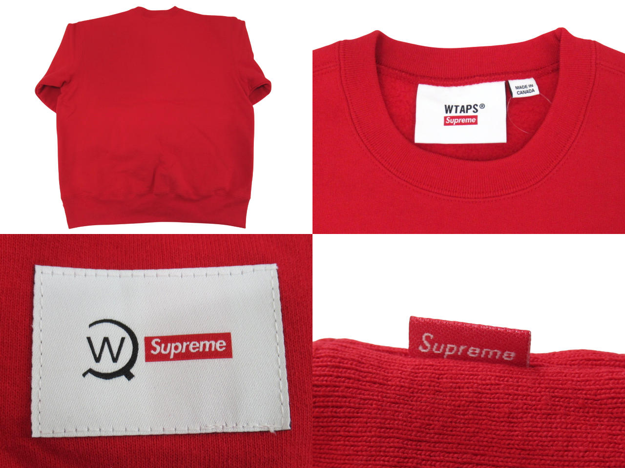 【未使用】Supreme×WTAPS “シュプリーム×ダブルタップス” 21AW Crewneck クルーネック スウェットシャツ タグ付き サイズS レッド【鹿児島店】