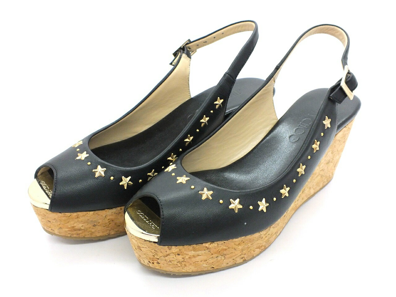 【中古】JIMMY CHOO スタッズ ウェッジ ソール サンダル サイズ：36 ”ジミーチュウ”【都城店/別館】