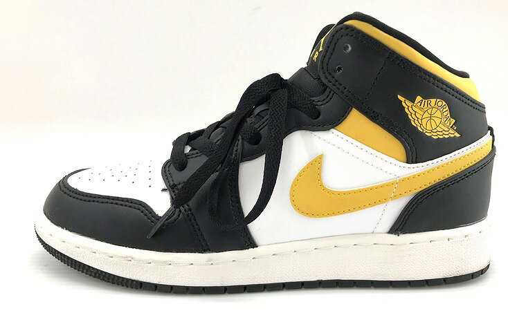 【中古】【23.5cm】NIKE ナイキ AIR JORDAN 1 MID GS エアジョーダン1ミッド UNIVERSITY GOLD ユニバー..