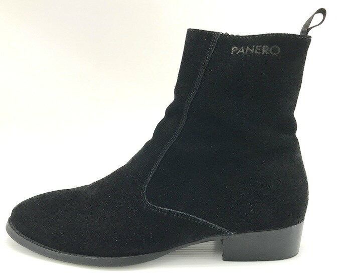 【中古】【サイズ：44】PANERO パネロ 40MM HEEL BOOTS ヒールブーツ SUEDE BLACK メンズ 【一宮店】