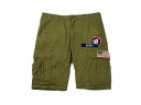 【中古】AVIREX COTTON RIP STOP PATCHED CARGO SHORTS 6176085