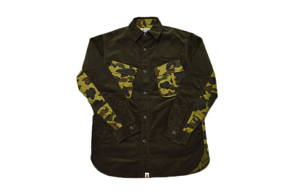 【中古】A BATHING APE コーデュロイ カモフラ シャツジャケット "アベイシングエイプ"【加納店】