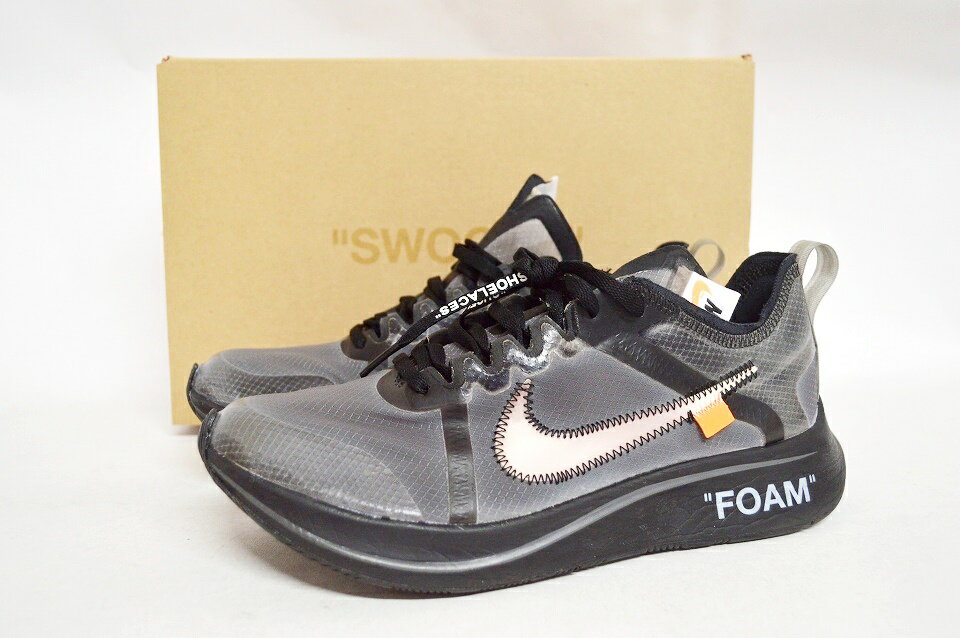 【中古】NIKE×OFF-WHITE THE 10 ZOOM FLY AJ4588-001 26cm "ナイキ×オフホワイト ズームフライ スニーカー"【加納店】