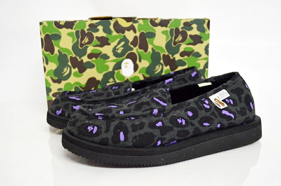 【中古】【未使用】A BATHING APE×SUICOKE LEOPARD ROOM SHOES 28cm ア ベイシング エイプ スイコック レオパード ルームシューズ 【加納店】