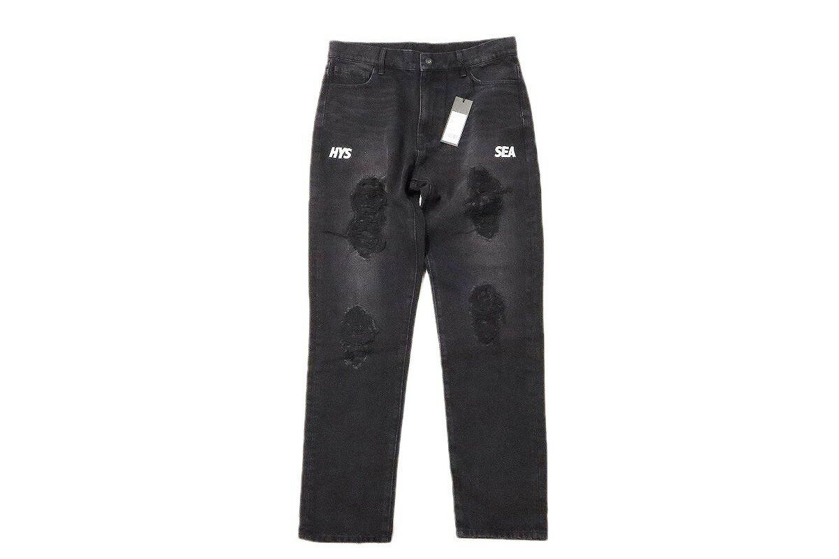 【未使用】WIND AND SEA×HYSTERIC GLAMOUR DAMAGED SKINNY DENIM PANTS WDS-C-HYS-23-AP-Q1-06 "ウィンダンシー ヒステリックグラマー ダメージ加工 スキニー デニムパンツ"【加納店】