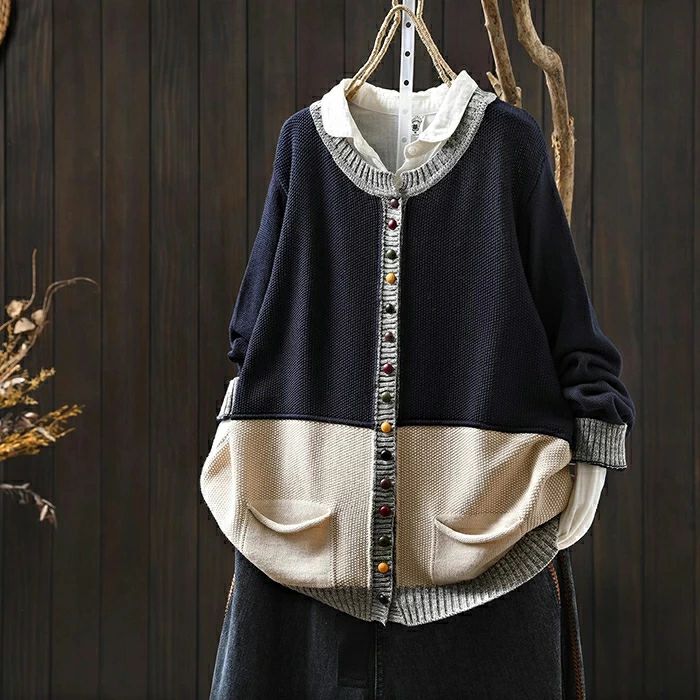 ニット カーディガン コットン カーディガン ニットカーディガン ニット ゆるカーディガン ニットカーデ 羽織り 春 秋 冬 羽織り レディース ニット セーター アウター ライトアウター 前開き 大人 カジュアル 体型カバー ゆったり 柔らか カラーボタン 新作 送料無料