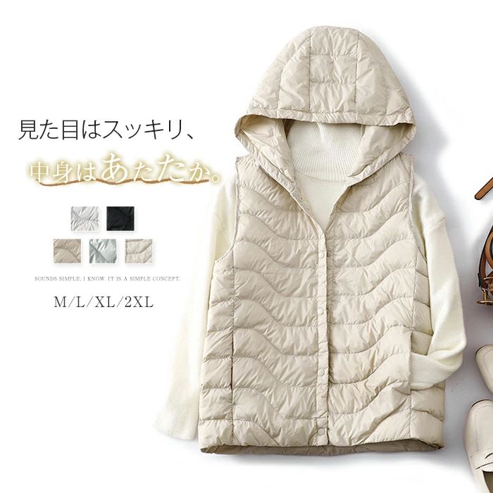 キルティング ベスト ジレ レディース フード付き 中綿 ベスト 秋 冬 アウター ジャケット 羽織り ショート ベスト ノースリーブ ジレ ベスト キルティングコート 上着 キルティング ジャケット 軽い 防寒 薄手 軽量 大きいサイズ ゆったり カジュアル 30代 40代 50代