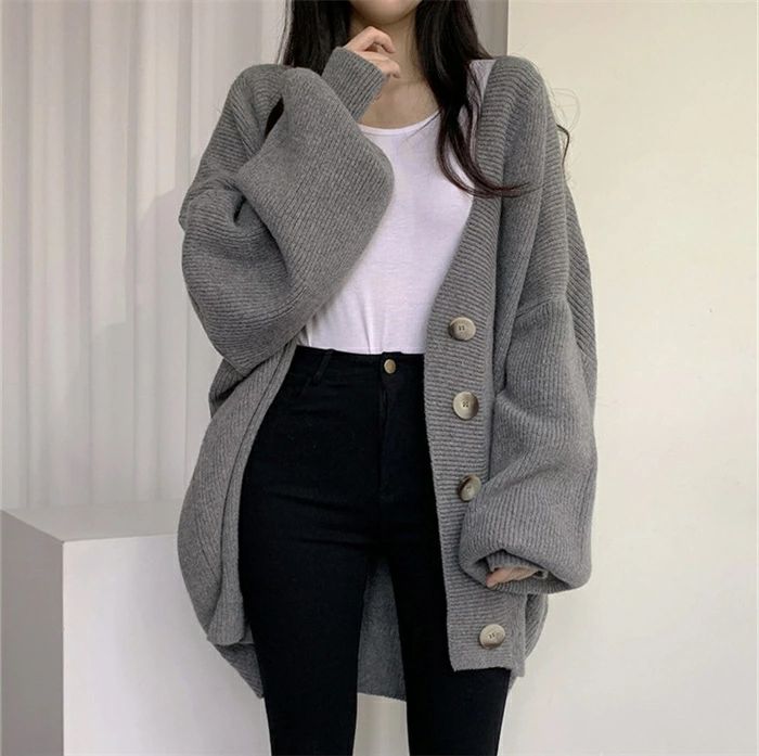 ニットカーディガン アウター カーディガン レディース 秋冬 ニット セーター ボリューム袖 ニットセーター カーデ セーター 前開き 羽織り ぽわん袖 カットソー トップス 体型カバー 厚手 暖かい ゆったり 体型カバー きれいめ 通勤OL お出かけ 20代 30代 40代 50代