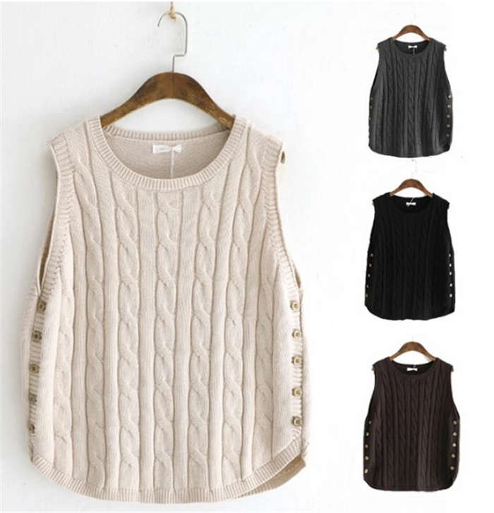 ニットベスト レディース ショート ニット ベスト レディース プルオーバー レディースベスト トップス ゆったり ニットセーター 無地 シンプル 丸首 レイヤード 重ね着 ノースリーブ アウター 20代 30代 40代 送料無料