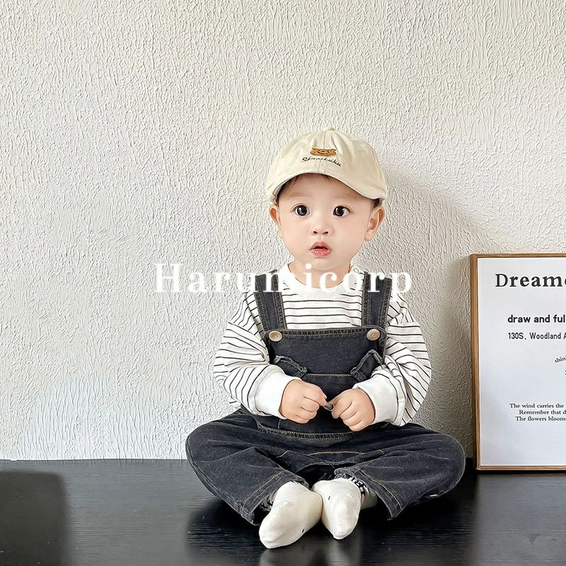 ロングパンツ コーデュロイ新生児ベビー服 ジーパン 2点セット春秋冬赤ちゃん 長ズボン サロペットTシャツオーバーオール カットソー 出産祝い プレゼント おしゃれ 可愛い 子供服 女児 男児 出産準備 退院 内祝い 記念撮影 パーティー 誕生日 90cm 100cm 110cm 120cm