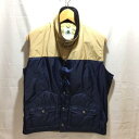 SIERRA DESIGNS NYLON VEST シェラデザイン 中綿 ナイロン ベスト SIZE:L ベージュ×ネイビー #8470【中古】古着 メンズファッション 53FSSS04977