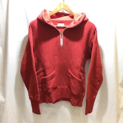 THE REAL McCOY 039 S JOE McCOY BALL PARK HOODED 1/4 ZIP SWEAT SHIRT ザ リアルマッコイズ ジョーマッコイ ハーフ ジップ パーカー SIZE:M レッド MC21018【中古】古着 メンズファッション 53FSSS05010