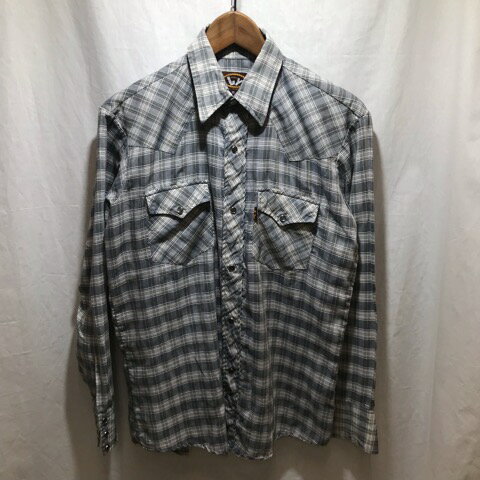 LY ウエスタンシャツ 襟芯あり 長袖 SIZE:M チェック【中古】古着 メンズファッション 53FSSS05188