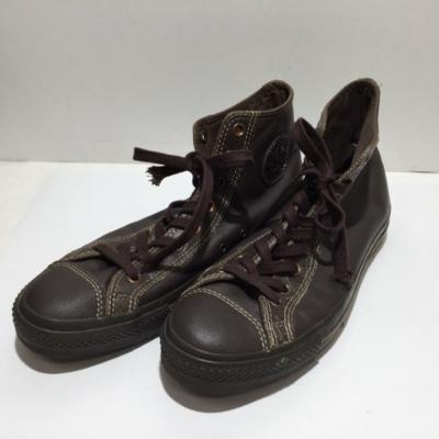 CONVERSE コンバース ALL STAR オールスター LEATHER レザー HI ダークブラウン【28.5cm】【中古】 古着 メンズファッション 靴 53FW0105564