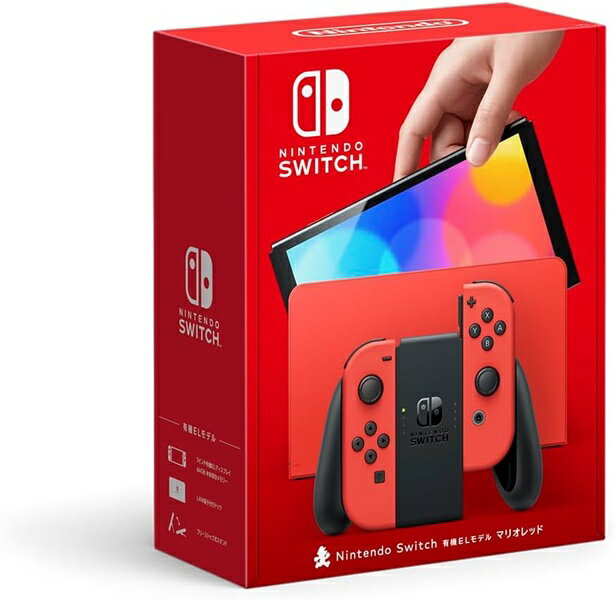 スーパーマリオ Nintendo Switch ゲームソフト 【未使用】Nintendo Switch (有機ELモデル) マリオレッド "ニンテンドースイッチ"【都城店】