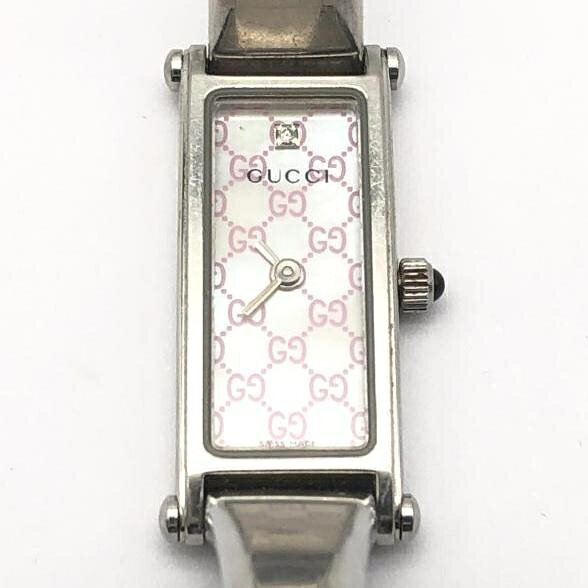 【中古】GUCCI 腕時計 1500L シルバー ピンク グッチ[10]