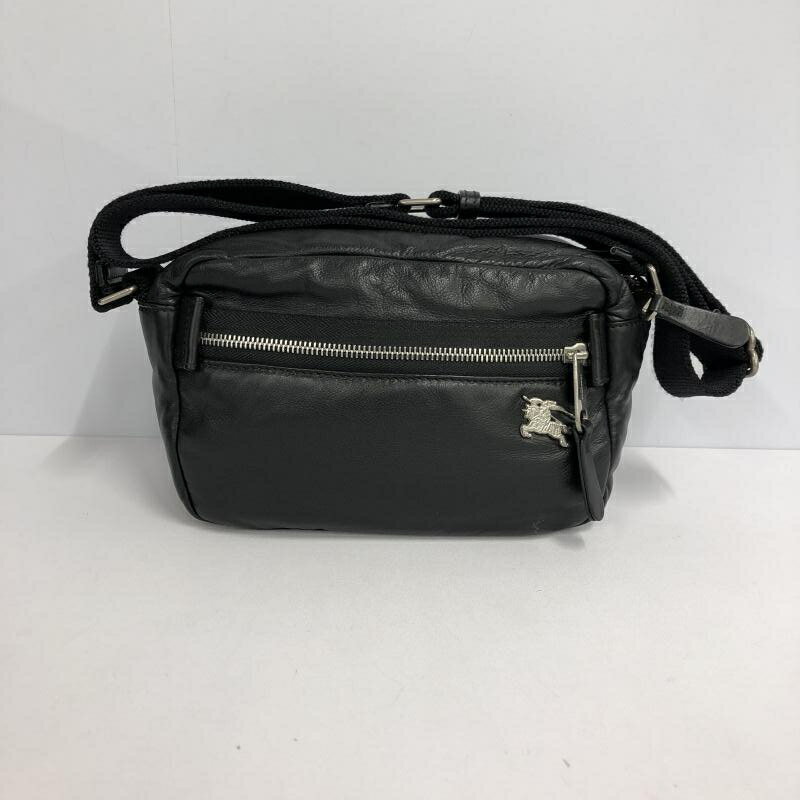 【中古】BURBERRY バーバリー ショルダーバッグ 黒 クロスボディバックショルダー 8005403 レザー[10]