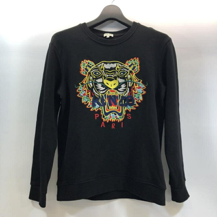 【中古】KENZO タイガースウェットパーカー サイズXXL メンズ パーカー ブラック ケンゾー[91]