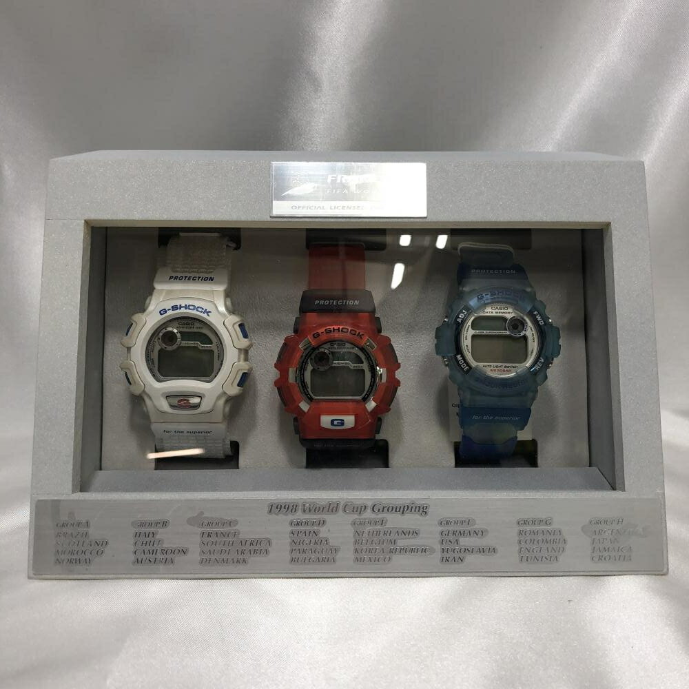 【中古】G-SHOCK G-WCUP98 3個セット ジーショック カシオ FRANCE 98 フランスワールドカップ 1998 DW-004 DW-9500WF DW-9600WF 19